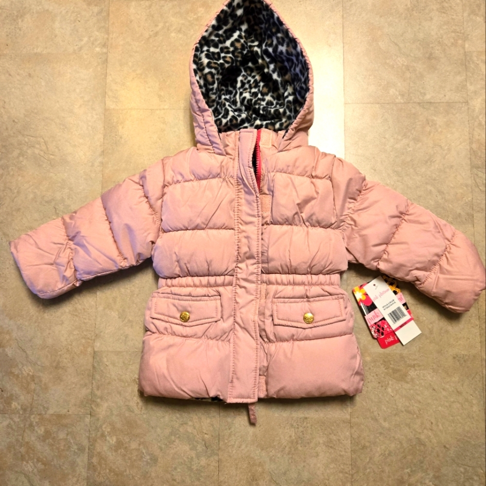 Girl 2T pink platinum winter coat